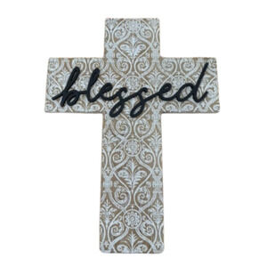 Blessed Wall Cross Farmhouse Christian Faith Shabby Chic Home Decor